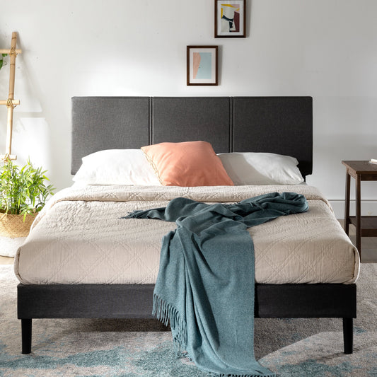 Cambril Fabric Bed Frame Dark Grey