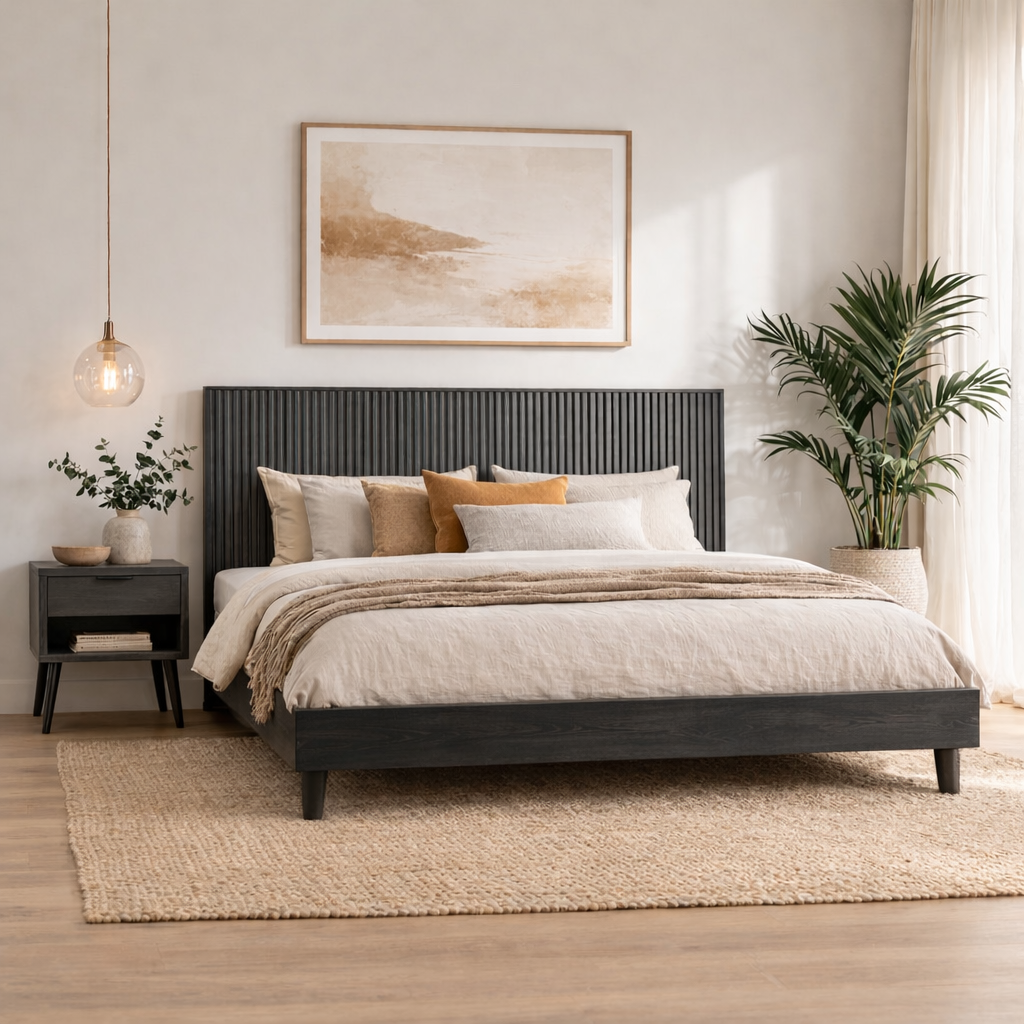 Alpine Bed Frame Charcoal Queen