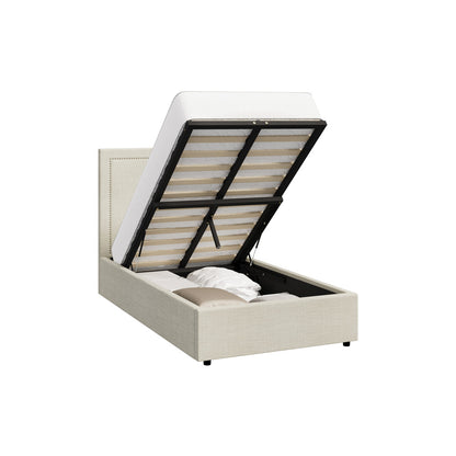 Mireille Gas Lift Storage Bed Frame - King Single