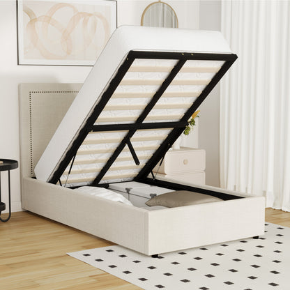 Mireille Gas Lift Storage Bed Frame - King Single