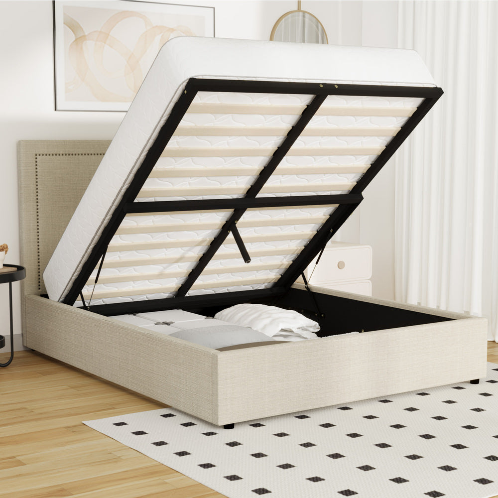 Mireille Gas Lift Storage Bed Frame - Queen