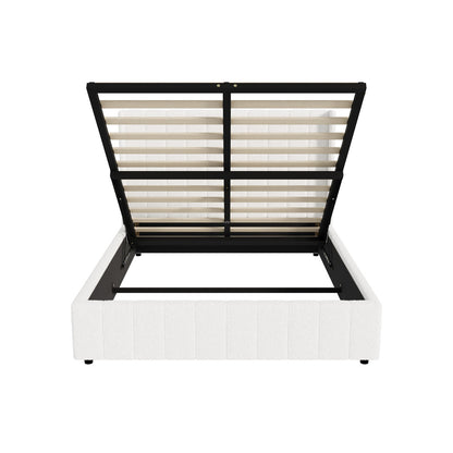 Gabrielle Boucle Gas Lift Storage Bed - Double