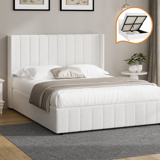 Gabrielle Boucle Gas Lift Storage Bed - Double