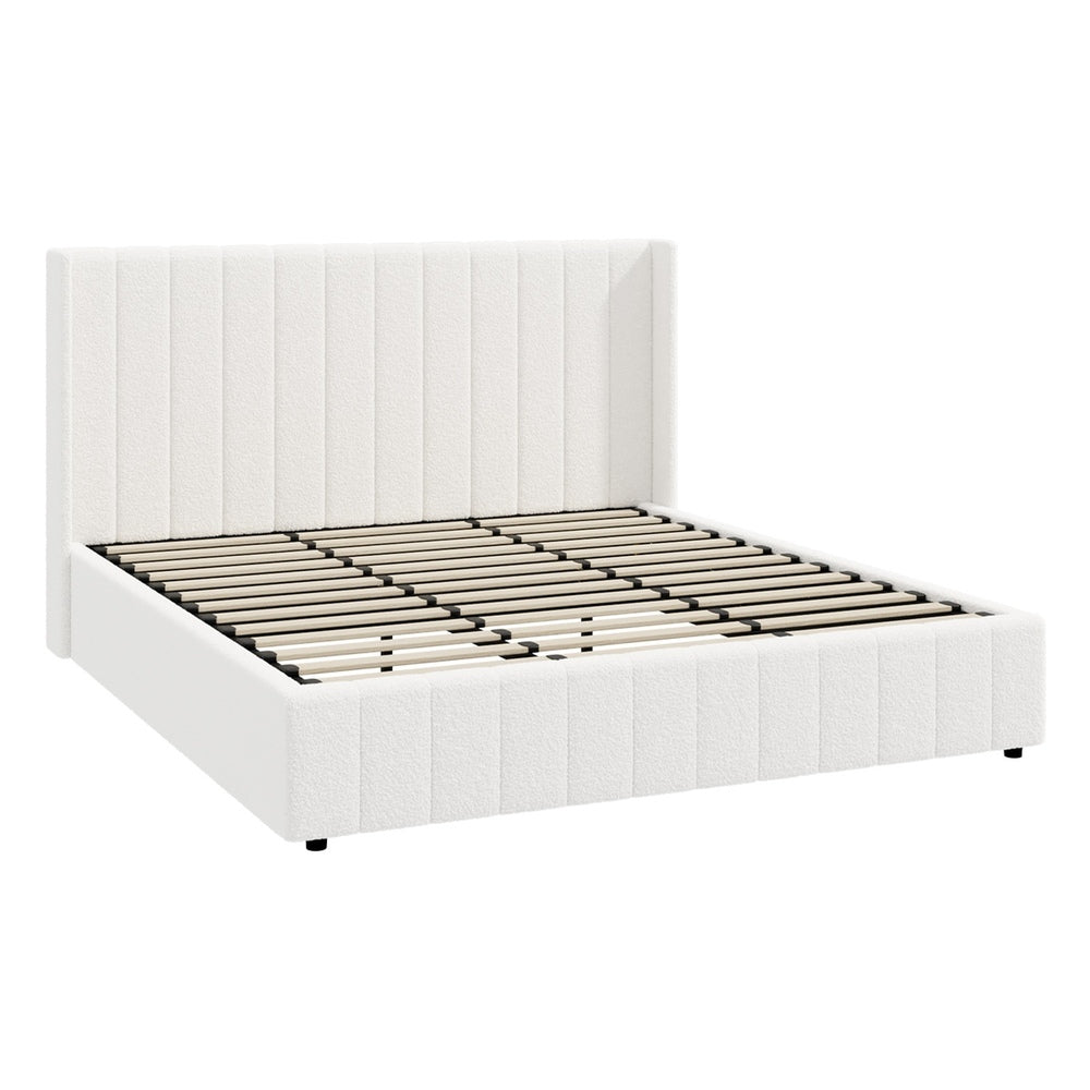 Gabrielle Boucle Gas Lift Storage Bed - King