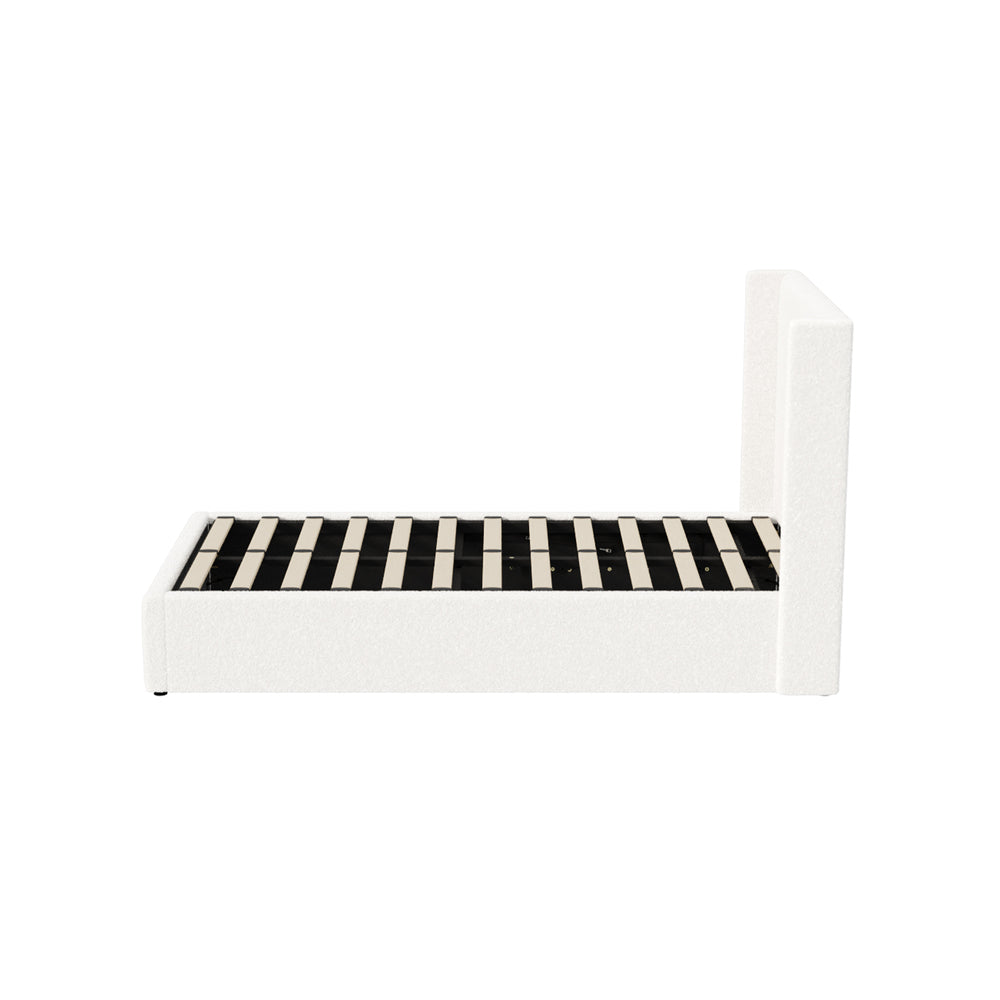 Gabrielle Boucle Gas Lift Storage Bed - King Single