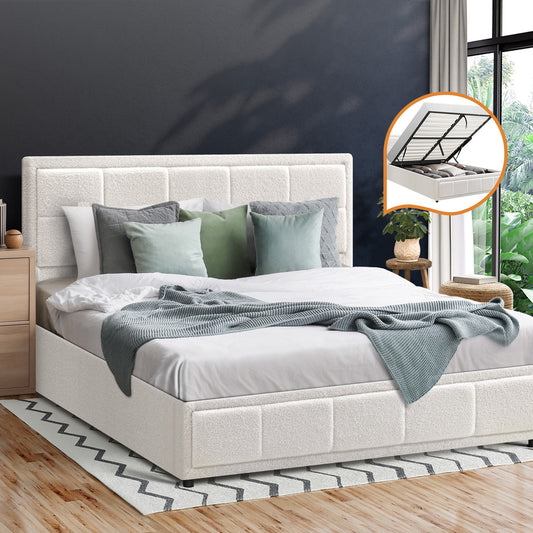 Reese Boucle Gas Lift Storage Bed - Double