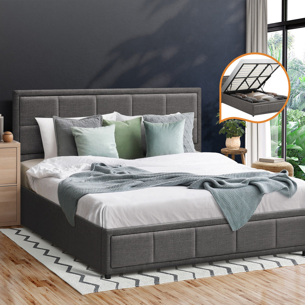 Reese Upholstered Gas Lift Bed - King