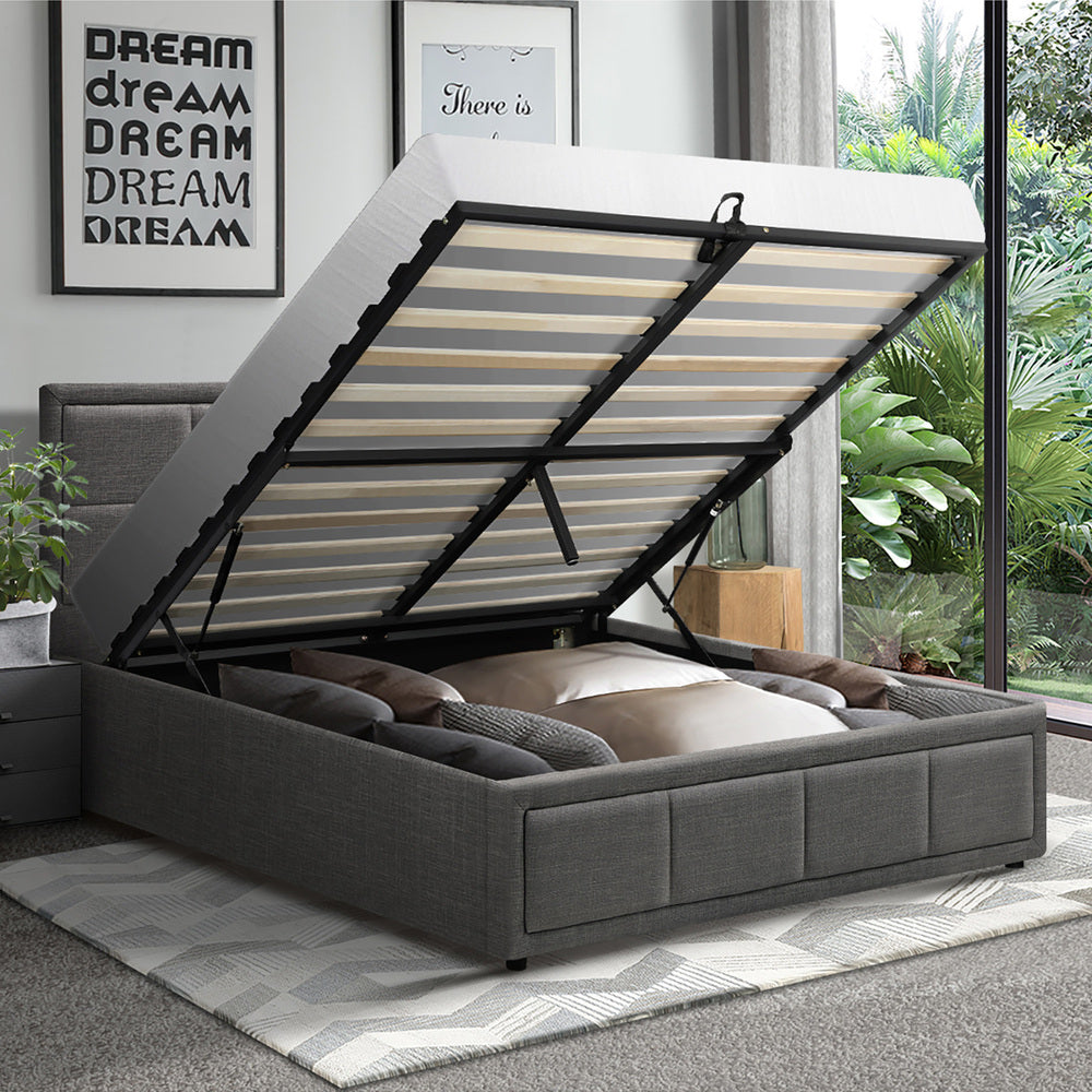 Reese Upholstered Gas Lift Bed - King Single