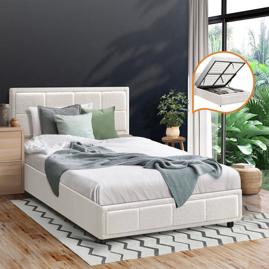 Reese Boucle Gas Lift Storage Bed - King Single
