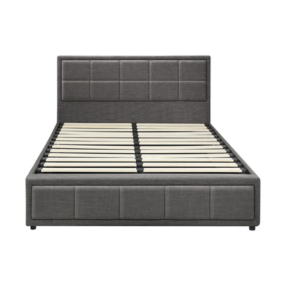 Reese Upholstered Gas Lift Bed - Queen