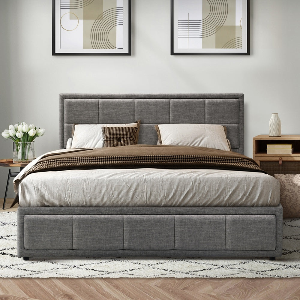 Reese Upholstered Gas Lift Bed - Queen