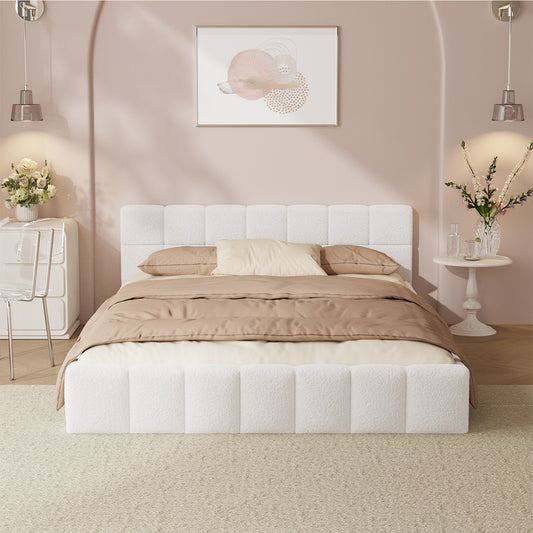 Ellie May Boucle Bed Frame White