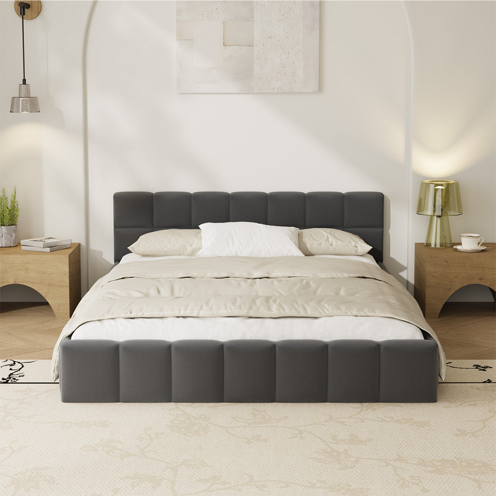 Ellie May Velvet Bed Frame Gray