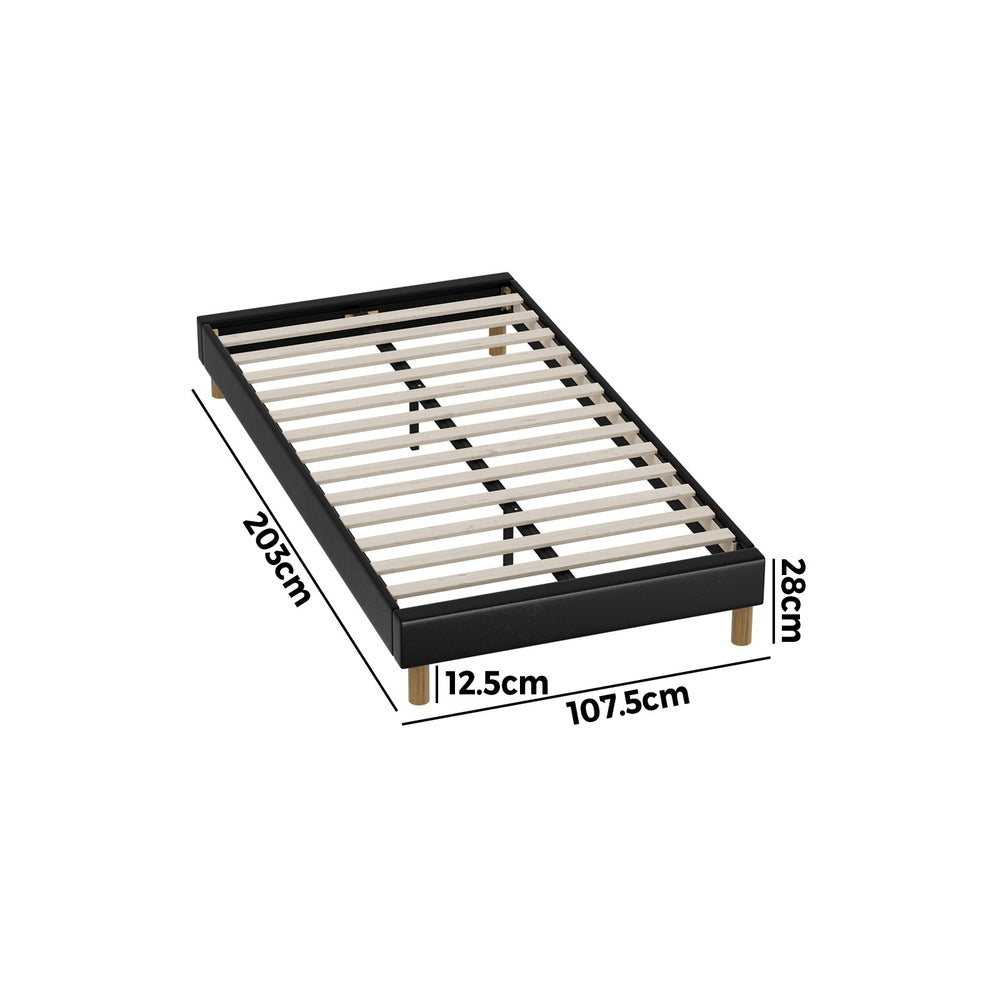 Siena Faux Leather Bed Base - King Single
