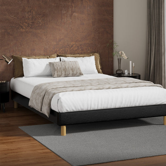 Siena Faux Leather Bed Base - Queen