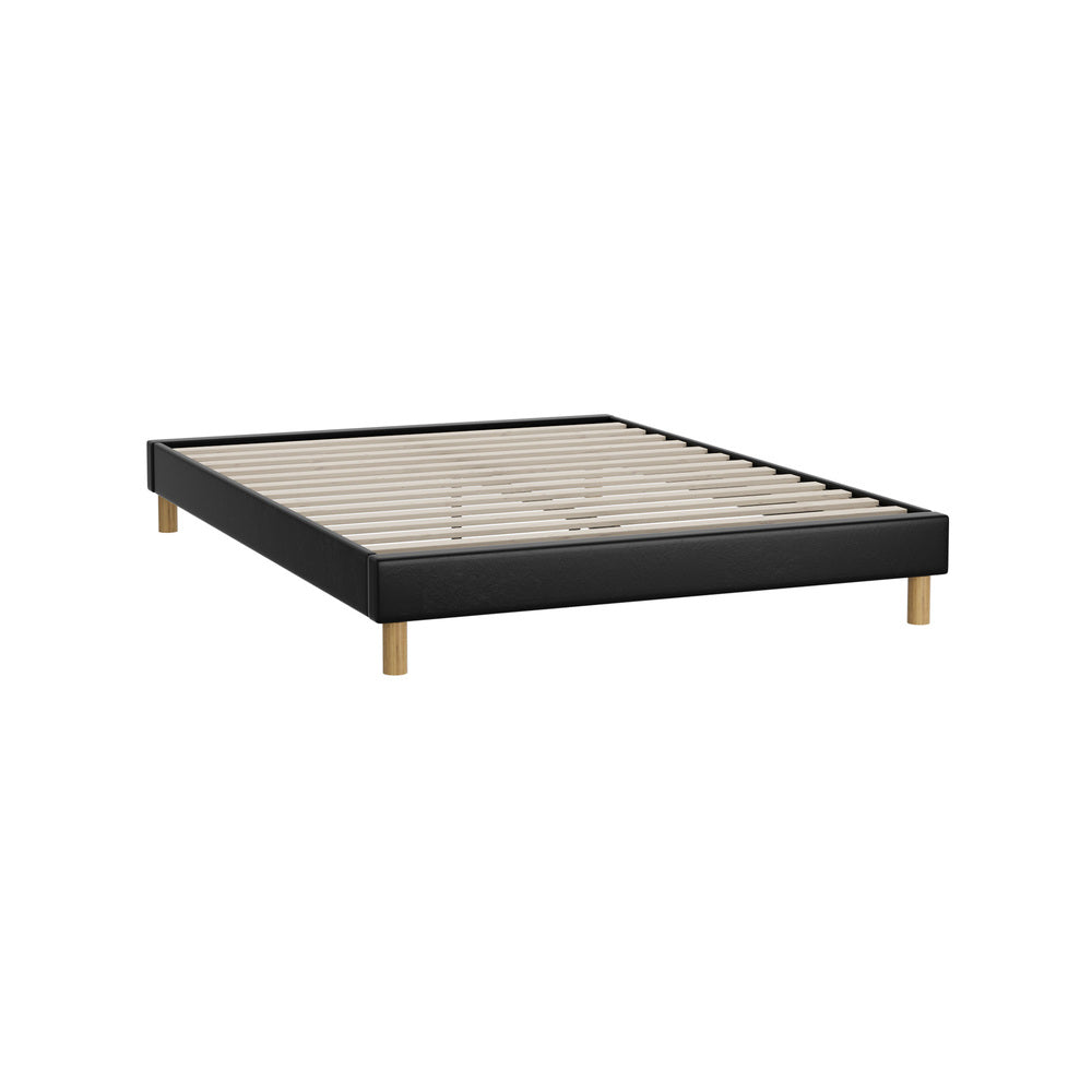 Siena Faux Leather Bed Base - Queen