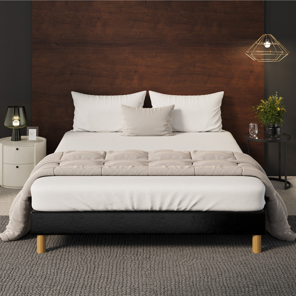 Siena Faux Leather Bed Base - Queen