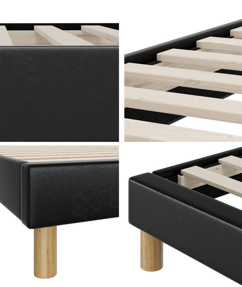 Siena Faux Leather Bed Base - Queen