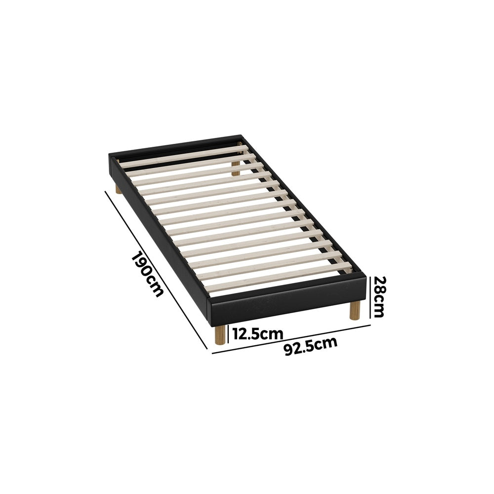 Siena Faux Leather Bed Base - Single