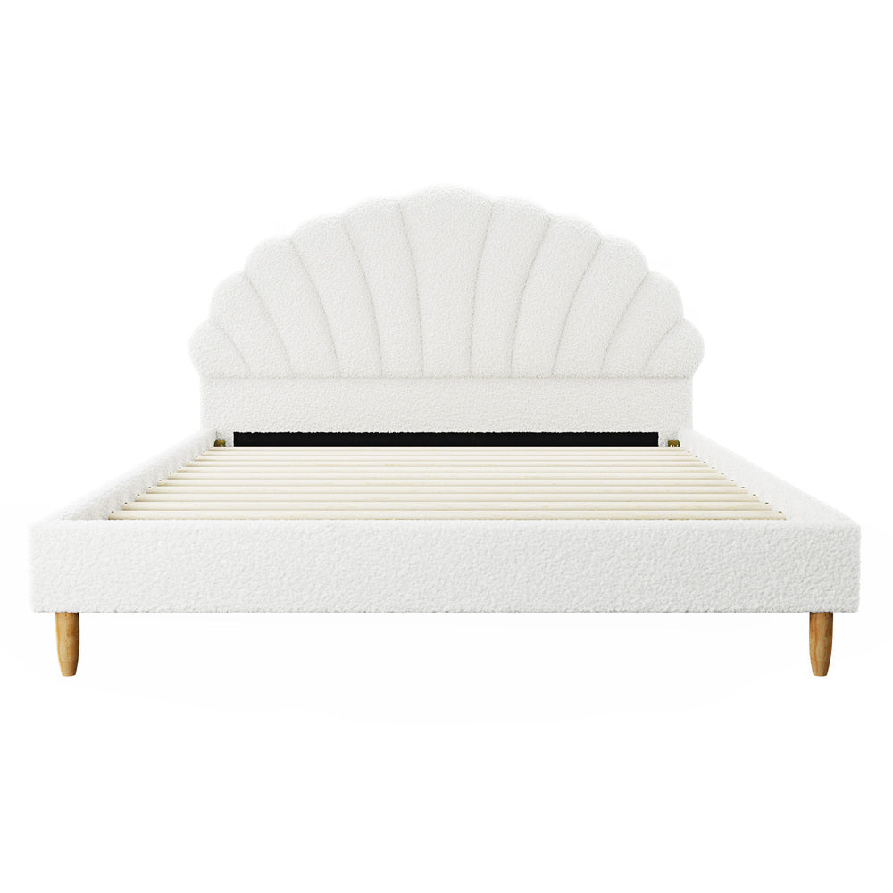 Florin Boucle Bed Frame Double  White