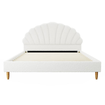 Florin Boucle Bed Frame Double  White
