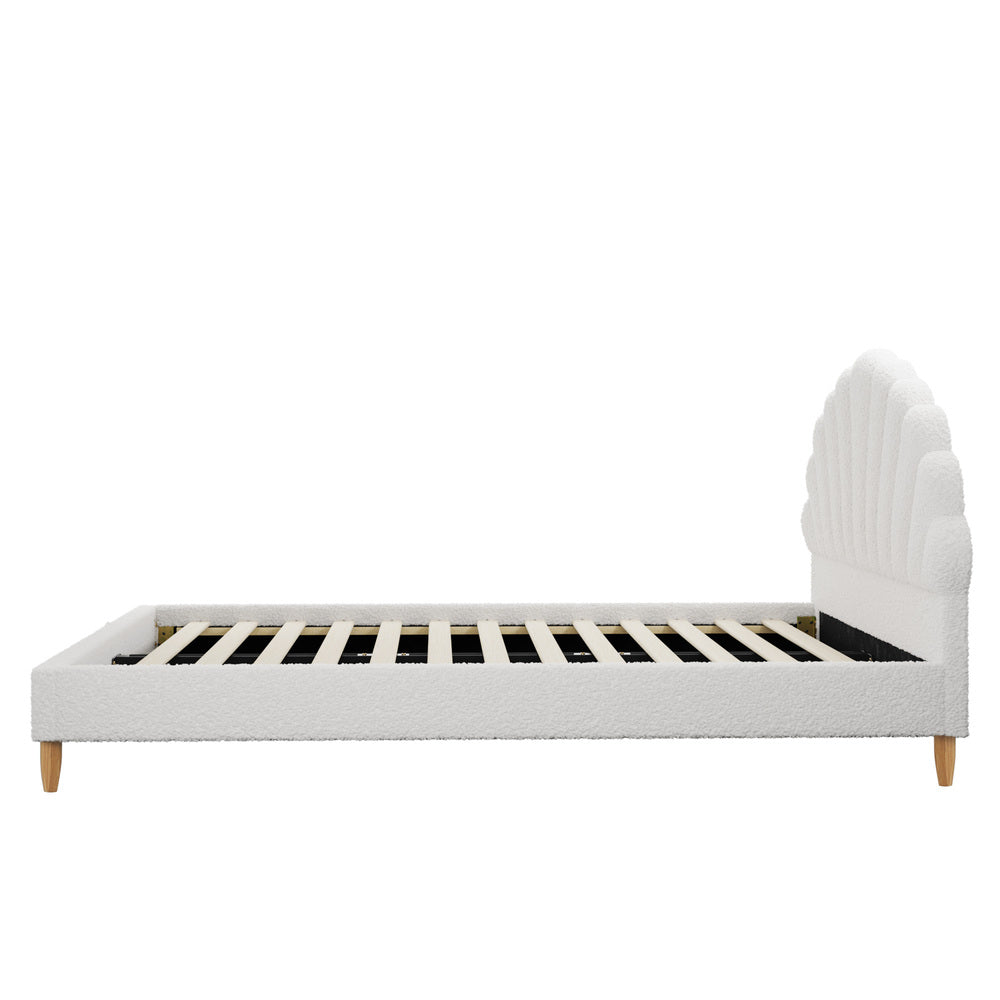 Florin Boucle Bed Frame Double  White