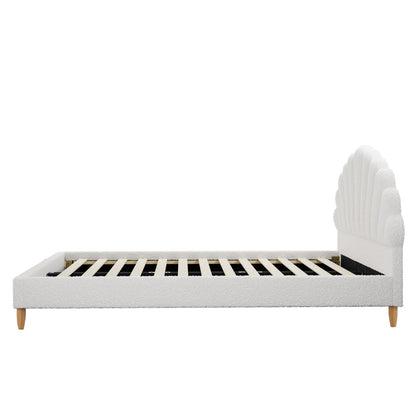 Florin Boucle Bed Frame Double  White