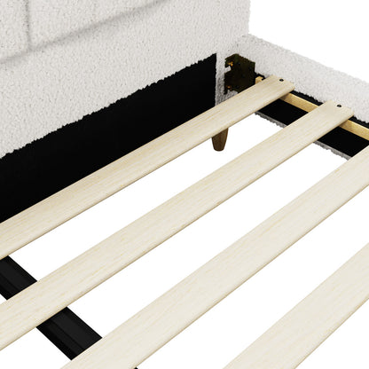 Florin Boucle Bed Frame Double  White