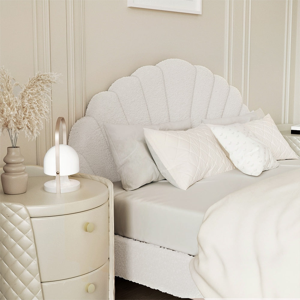Florin Boucle Bed Frame Double  White