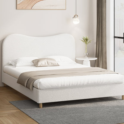 Lila Boucle Cloud Headboard Bed - King