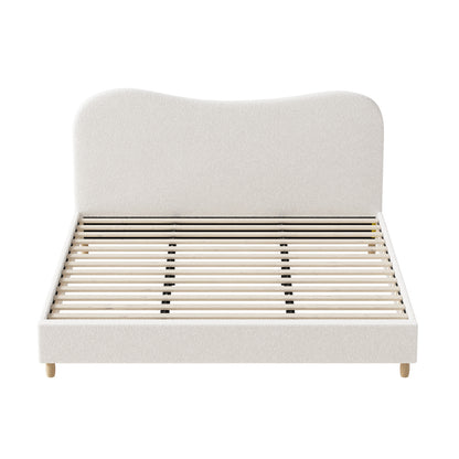 Lila Boucle Cloud Headboard Bed - King