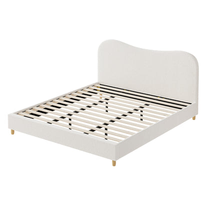 Lila Boucle Cloud Headboard Bed - King