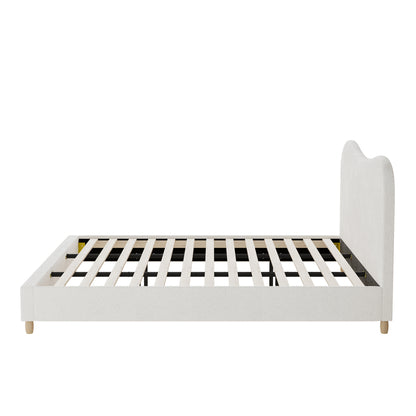 Lila Boucle Cloud Headboard Bed - King