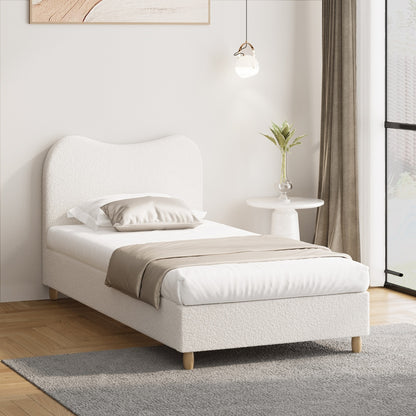 Lila Boucle Cloud Headboard Bed - Single