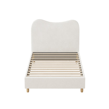 Lila Boucle Cloud Headboard Bed - Single