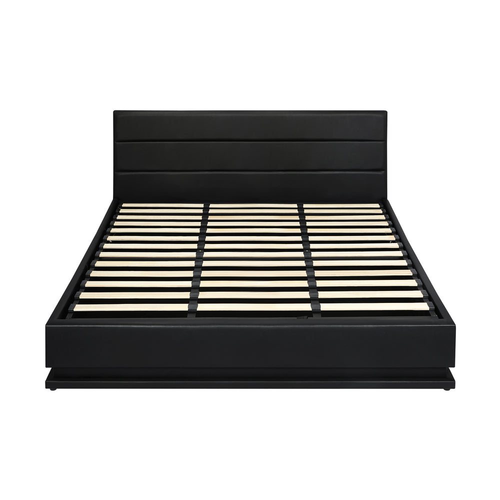 Nate Faux Leather Gas Lift Bed with LED - King