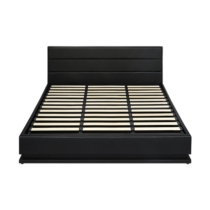 Nate Faux Leather Gas Lift Bed with LED - King