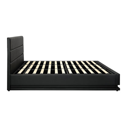 Nate Faux Leather Gas Lift Bed with LED - King