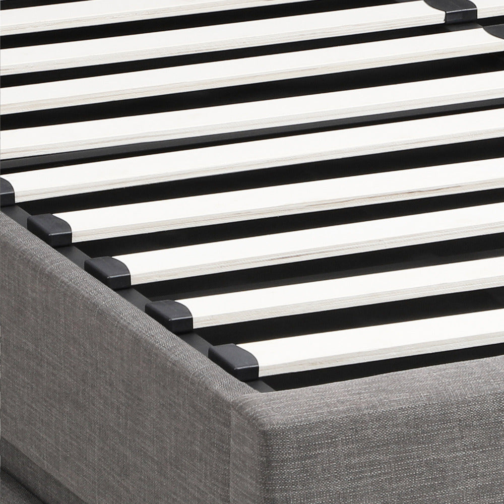 Nate Grey Gas Lift Storage Bed with LED - Queen