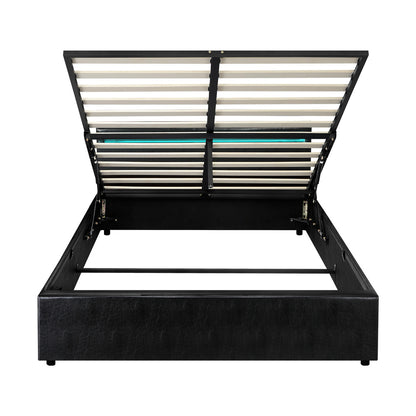 Black Colson LED Gas Lift Storage Bed - Double