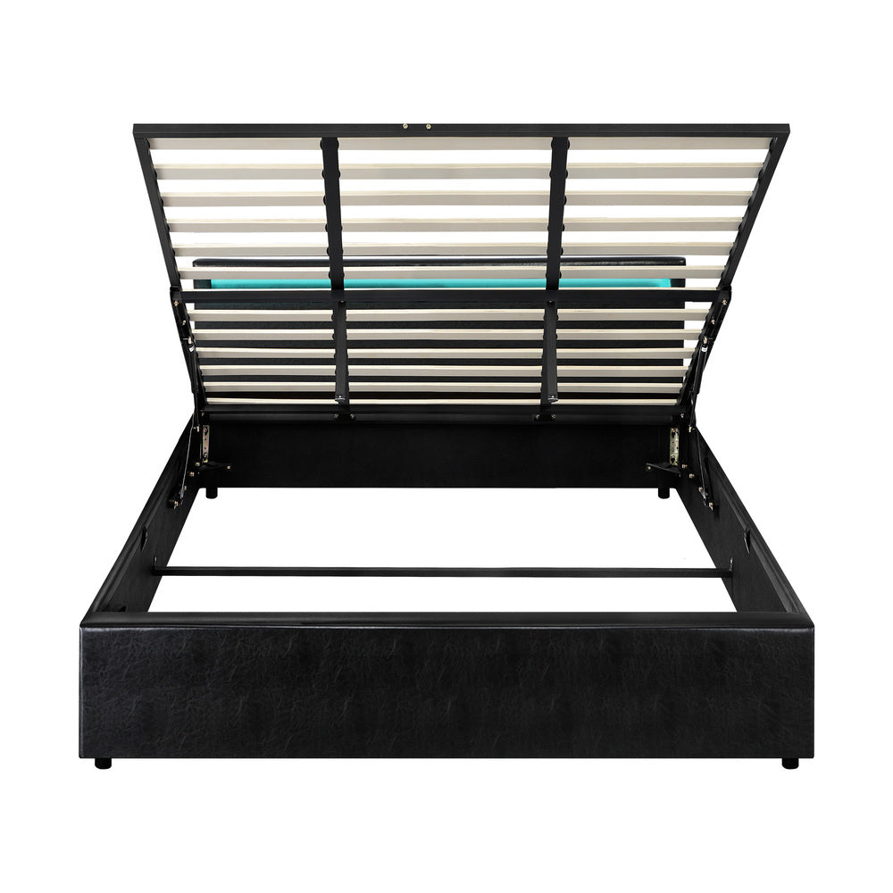 Black Colson LED Gas Lift Storage Bed - King
