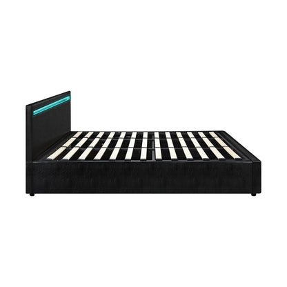 Black Colson LED Gas Lift Storage Bed - King