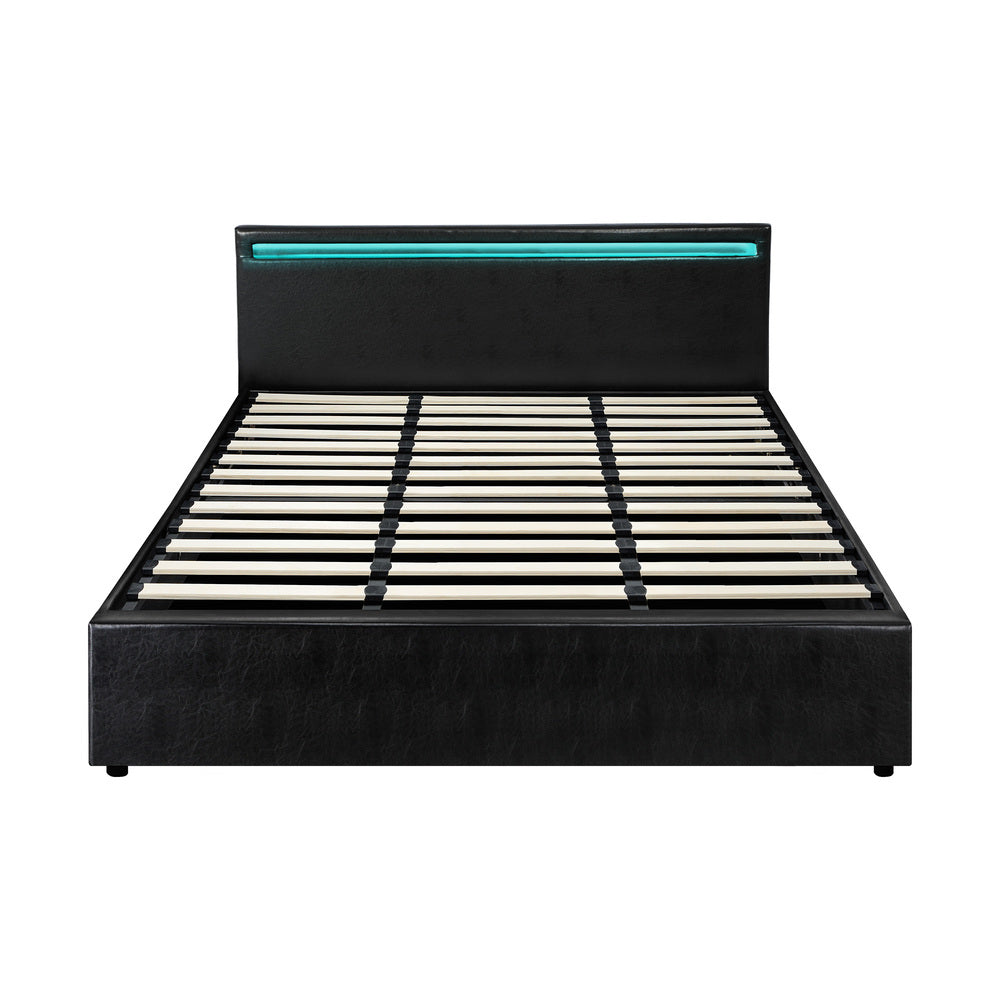 Black Colson LED Gas Lift Storage Bed - King