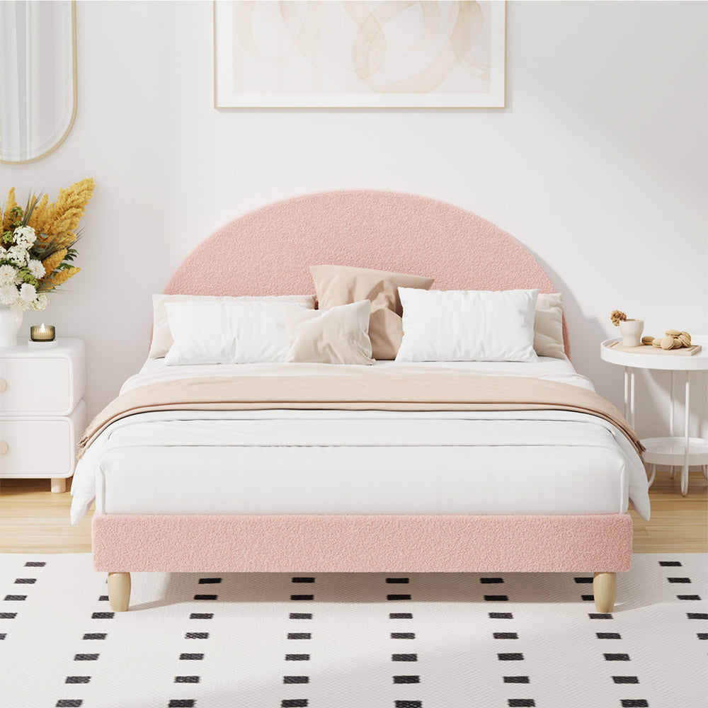 Seraphine Boucle Bed Frame Pink