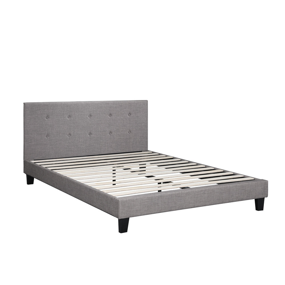 Grey Quiton Upholstered Bed Frame - Double