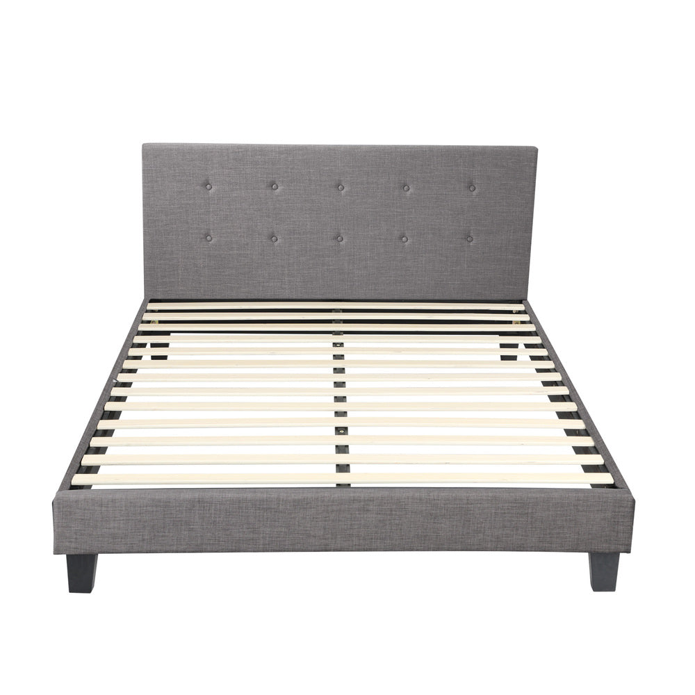 Grey Quiton Upholstered Bed Frame - Double