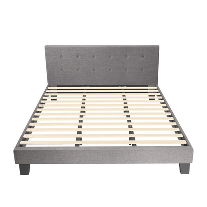 Grey Quiton Upholstered Bed Frame - King