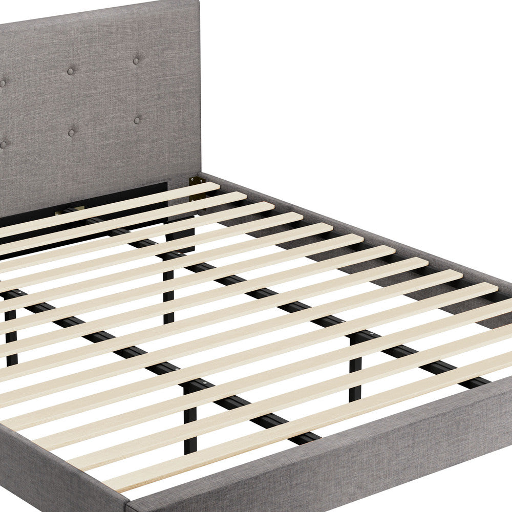 Grey Quiton Upholstered Bed Frame - King