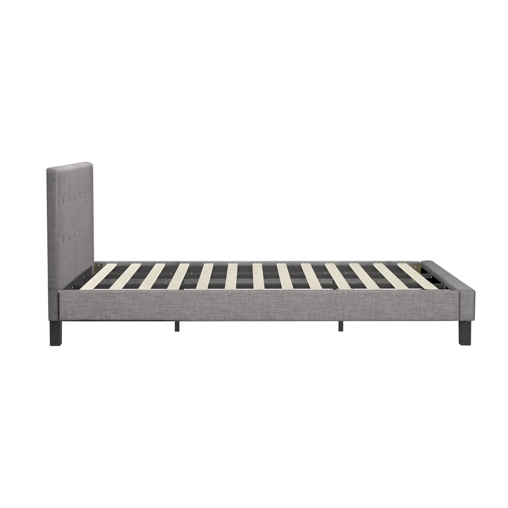Grey Quiton Upholstered Bed Frame - King