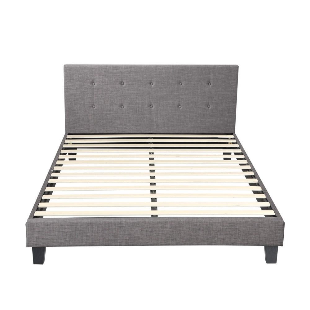 Grey Quiton Upholstered Bed Frame - Queen